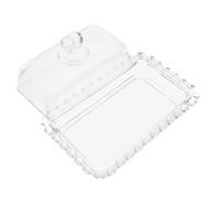 WESIEVYA Beurrier Transparent en Verre avec Couvercle et Dôme, Capacité Modérée, Design Polyvalent Élégant pour Desserts et Fêtes, Récipient à Beurre Pratique et Stylé