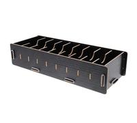 WESIEVYA Boîte de Rangement en Bois Foncé Compartiments et Base Plate, Organiseur de Courrier pour Bureau et Maison, Trieur de Cartes Pratique et Compact