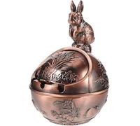 WESIEVYA Cendrier à Couvercle en Alliage de Zinc Résistant à Haute Température et Léger de Lapin Vintage Maison Bureau