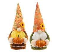 WESIEVYA Décoration Intérieure Automne 2pcs GNOME en Tissu Adorable Citrouille pour Table ou Cabinet, Ornement de Thanksgiving Charmant et Élégant