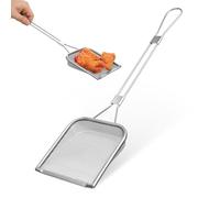 WESIEVYA Écumoire à Frire en Acier Inoxydable Trous Perforés et Bords Arrondis, Passoire à Huile pour Légumes et Viande, pour Cuisson Wok et Fondue