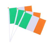 WESIEVYA Lot de 12 Petits Drapeaux à Main Saint Patrick 14x21cm en Dacron Légers et Solide pour Décoration de Fête et Accessoires de Jeux Sportifs