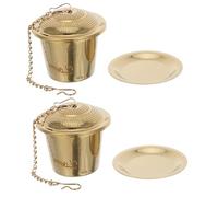 WESIEVYA Lot de 2 Infuseurs à Thé en Acier Inoxydable 304 avec Couvercle et Chaîne, Passoire Fine Compacte pour Théière et Tasse, pour Bureau et Voyage