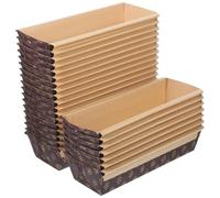 WESIEVYA Lot de 26 Moules Mie en Papier Jetables Rectangulaires de Bateau, Faciles à Démouler, Résistants Cuisson pour Boulangerie et Pâtisserie Maison