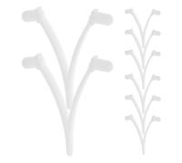 WESIEVYA Lot de 8 Clips en V Blancs en Abs pour Poignée de Râteau et Manche de Brosse, Accessoires de Piscine Adaptés pour Filet D'écumoire et Nettoyage de Piscine