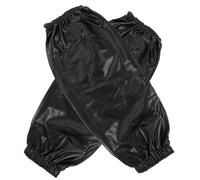 WESIEVYA Manchons de Bras Étanches en Pu Noirs, Design Élastique Polyvalent pour Jardinage Cuisine, Protection Avant-bras Réutilisable, 1 Paire