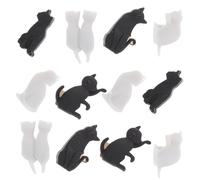 WESIEVYA Marqueurs de Verre en Silicone Forme Chat 12pcs, Identificateurs Non Glissants pour Fête et Cocktail, Couleurs Variées, Design Créatif et Unique Couleur Couleur Aléatoire