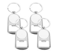 WESIEVYA Ouvre-bouteilles Design Simple en Métal Argenté Porte-clés Lot de 4 Résistant et Solide Maison Hôtels