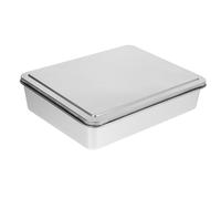 WESIEVYA Plat à Gâteau Rectangulaire Grosse Capacité en Acier Inoxydable avec Couvercle Stockage Cuisine ou Salle de Pâtisserie