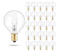 Weskjer 25 PCS Ampoules de Remplacement G40, E12 Ampoules en Verre Globe G40 0,6W Globe Ampoule Extérieure Résistance à leau IP44 Blanc Chaud pour la Fête à la Maison