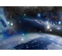 Wesmilewallpaper Papier Peint 3D Intissé Murales Univers Ciel Étoilé Voie Lactée Étoiles Terre Papier Peint Panoramique Tapisserie Peinture Poster Photo 300x210cm