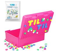 Wessper Boîte Repas avec Blocs, Bento Box pour Enfants, Boîte à Sandwich Personnalisée pour Bebe à l’école Maternelle, sans BPA, Décorée Snack Box, Rose