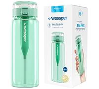 Wessper Bouteille d'eau en Tritan sans BPA avec Filtre 680 ml | Menthe Sport Gourde Élégante | Gourde Anti-Fuite pour Fitness & Enfant & Adulte et le Sport | Filtre à Charbon Actif pour la Gourde