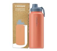 Wessper Gourde Thermique en Acier Inoxydable 1000ml Anti-fuite Bouteille Isotherme, Thermos sans BPA avec 3 Couvercles | Gourde Rose Élégante Sport | Gourde Isotherme Enfants Adulte pour Camping