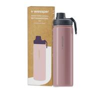Wessper Gourde Thermique en Acier Inoxydable 700ml Anti-fuite Bouteille Isotherme, Thermos sans BPA avec 3 Couvercles | Rose Élégante Sport | Gourde Isotherme Enfants Adulte pour Camping