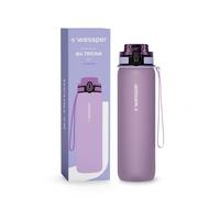 Wessper Tritan Borraccia 500 ml, Bottiglia d'acqua con Indicatori di Tempo, Borraccia Sportiva, senza BPA | per Monitorare l'assunzione Giornaliera di Acqua | per Yoga, Corsa, Campeggio - à la lavande