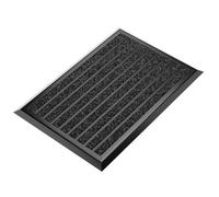 WEST&EAST Tapis d'entrée extérieur 40x60 cm, paillasson extérieur avec Bord en Aluminium Noir et revêtement en polypropylène, Tapis d'extérieur résistant à la Pluie, Tapis de Porte pour entrée