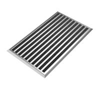 WEST&EAST Tapis d'entrée extérieur 55x90 cm, paillasson extérieur avec Bord en Aluminium argenté et revêtement en polypropylène, Tapis d'extérieur résistant à la Pluie, Tapis de Porte pour entrée