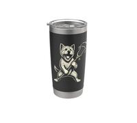 West Highland White Terrier Lacrosse Sports Vintage Chien Gobelet isotherme en acier inoxydable double paroi