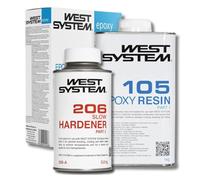 WEST SYSTEM Résine Époxy et Durcisseur 105/206 A Pack - Époxy Bi-composant de Qualité Marine pour Bois & Métal - Adhésif Étanche pour Réparation Bateaux et Utilisation Extérieure
