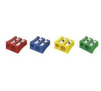 Westcott 14208 I Lot de 20 taille-crayons doubles en plastique 4 couleurs assorties