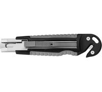 Westcott 84022 00 Cutter de sécurité professionnel Boîtier en plastique Softgrip, gris/noir, largeur lame 18 mm