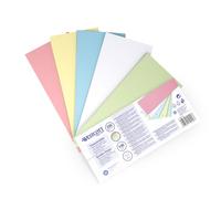 Westcott Bandes de Séparation 200 Pièces Couleurs Pastel Assorties | Intercalaires Robustes 190 g/m² pour Classeurs A4 | Bandes de Classement 10,5 x 24 cm | E-733322 00