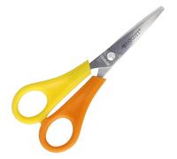 Westcott Ciseaux pour enfants jaunes gauchers | Ciseaux avec échelle intégrée de 5 cm | Ciseaux scolaires et ciseaux de bricolage 13 cm (5") idéaux pour les mains des enfants | E-21596 00