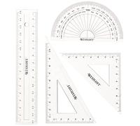 Westcott E-10303 00 Lot de 4 mathématiques en plastique transparent