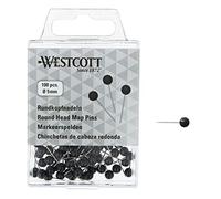 WESTCOTT E-10502 00 Lot de 100 épingles à tête ronde Noir Diamètre 5 mm Longueur 16 mm