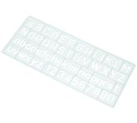 Westcott E-10610 00 Pochoir pour lettres, minuscules, majuscules et chiffres, 10 mm, bleu clair