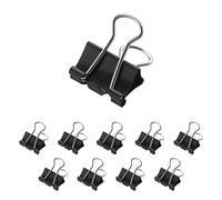 Westcott E-10700 00 Lot de 12 pinces pliantes 15 mm en métal pour documents, papier robuste et réutilisable pour bureau et maison Noir