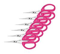 Westcott E-13101 00 Lot de 6 ciseaux silhouette avec lames en acier inoxydable et poignée en plastique Rose 10 cm