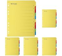Westcott E-1733313 00 Registre pour classeur A4+ Extra Large | Feuilles intercalaires extra larges pour dossiers A4 | 10 onglets colorés en 5 couleurs comme organiseur | Robuste 230g/m² avec