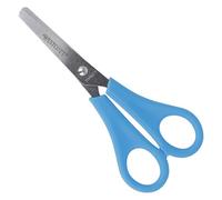 Westcott E-21592 00 Ciseaux pour enfant avec échelle intégrée de 5 cm Bleu 13 cm Idéal pour les mains des enfants Sécurité grâce à la pointe arrondie