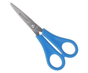 Westcott E-21595 00 Ciseaux pour enfant avec échelle intégrée de 5 cm Bleu 13 cm Idéal pour les mains des enfants Lame en acier inoxydable de qualité supérieure