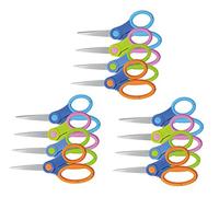 Westcott e-26006 00 microban pour l'école-ciseaux à pointe soft-grip avec manche 13 cm-lot de 12 gommes rondes 4 couleurs