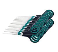 Westcott E-30250 00 Lot de 12 paires de ciseaux à manche en plastique doux Noir/bleu 14 cm
