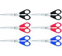 Westcott E-31031 00 Lot de 6 Ciseaux de bureau Bleu/Rouge/Noir