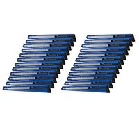 Westcott e-84021 00-i cutter en métal 9 mm avec lames office lot de 24-bleu/noir