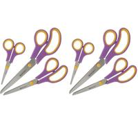 Westcott Easy Grip ciseaux 3 pièces cassis | Set de 3 ciseaux universels avec poignée confort | Lame en acier inoxydable extra-tranchante & durable | Ciseaux pour le ménage & le bureau | N-90029 00