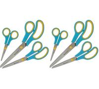 Westcott Easy Grip ciseaux 3 pièces turquoise | Set de 3 ciseaux universels avec poignée confort | Lame en acier inoxydable extra-tranchante & durable | Ciseaux pour le ménage & le bureau | N-90028 00