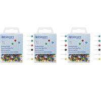 Westcott Lot de 300 Épingles à Tête Ronde 5 mm de Diamètre, Multicolore