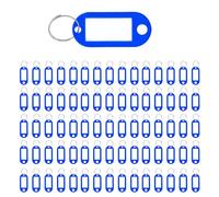 Westcott Porte-clés 100 pièces bleu | Porte-clés robustes à étiqueter avec étiquettes interchangeables | Avec anneau métallique | E-10652 00