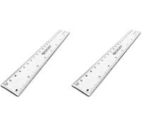 Westcott Règle en plastique, graduation, transparent 20cm (Lot de 2)