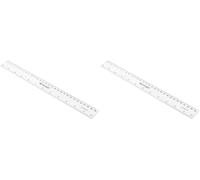 Westcott Règle en plastique, graduation, transparent 30cm (Lot de 2)