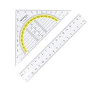 Westcott Set de Géométrie 2 Pièces | Équerre 16 cm Hypoténuse & Règle 17 cm | Plastique Transparent pour École & Bureau | E-10306 00