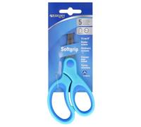 Westcott Softgrip Ciseaux Enfant 13cm Bleu Arrondi 4 ans | Ciseaux maternelle | Droitier | Softgrip | Bout arrondi | 13cm, lame 4,5cm | dès 4 ans | E-21581 OL