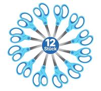 Westcott Softgrip Ciseaux Enfant 13cm Bleu Arrondi (Lot de 12) | Ciseaux maternelle | Droitier | Softgrip | Bout arrondi | 13cm, lame 4,5cm | dès 4 ans | E-21581 OL