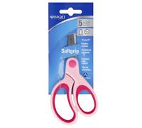 Westcott Softgrip Ciseaux Enfant 13cm Rose Arrondi 4 ans | Ciseaux maternelle | Droitier | Softgrip | Bout arrondi | 13cm, lame 4,5cm | dès 4 ans | E-21580 OL